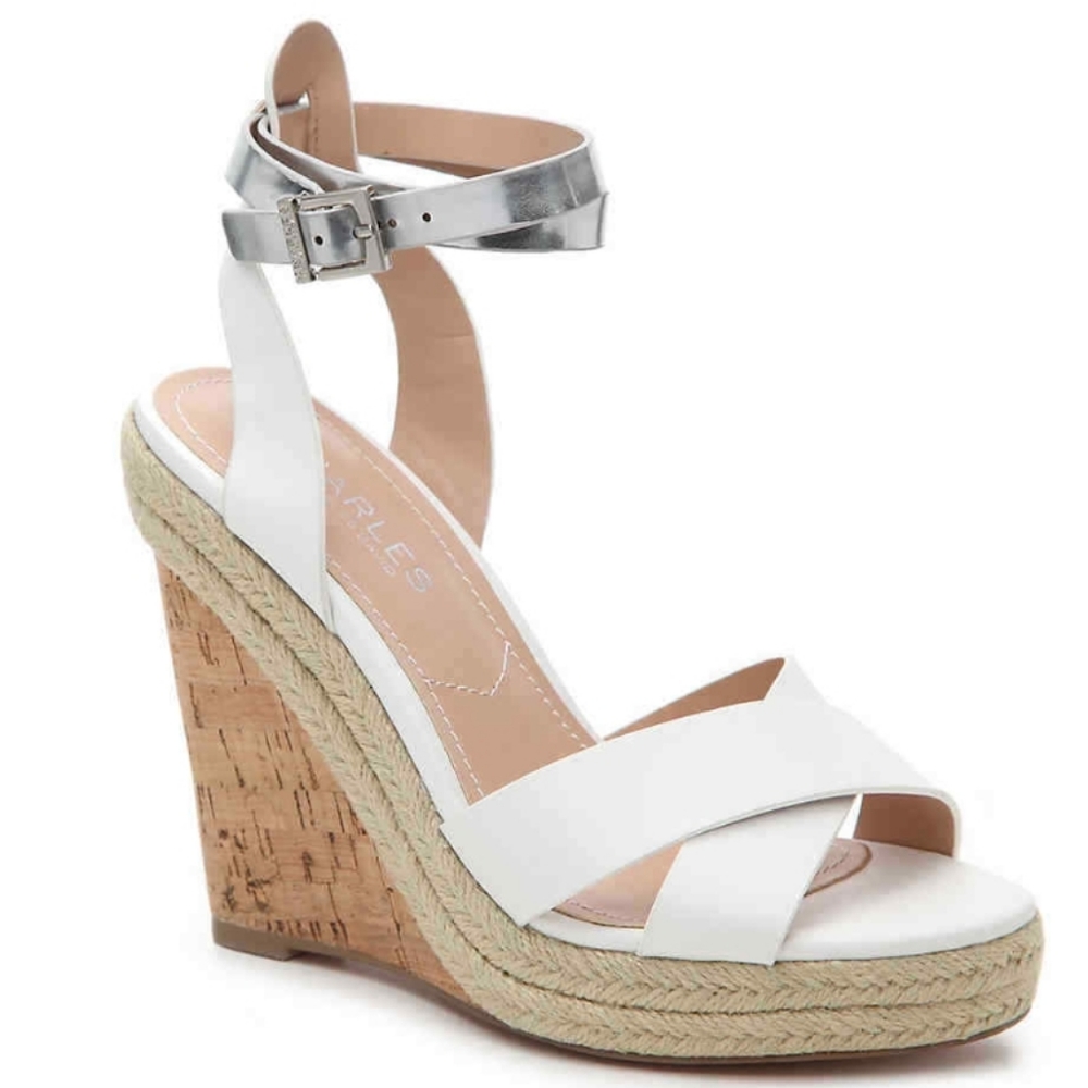 White Wedge Heel Sandal